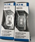 (2) New Eaton 1303-7ltw-bx-lw Light Switch 3 Way White. Fixed Price $10.50.