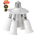 Sixzoonm 5 In 1 Light Socket Splitter Adapter, E26 E27 Small, White1-5. Fixed Price $18.04.