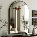 Harritpure Arched Wall Mirror 24"x36" Black Metal Frame Vanity Mirrors F. Fixed Price $79.86.