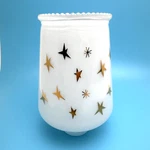 Vintage White 1.5" Fitter 50s Replacement Glass Light Shade Stars Mcm X10167 New. Fixed Price $65.00.