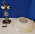 Vintage 1930s Antique 15" Frosted Glass 5-socket Ceiling Light Fixture Art Deco. Fixed Price $200.00.