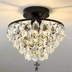 Yyjlx Motion Sensor Led Crystal Ceiling Light Fixture Semi Flush Mount. Fixed Price $91.78.