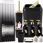 Wsbart 32pcs Bathroom Set Sets With Shower Curtain And Rugs Black Ba.... Fixed Price $94.51.
