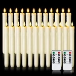 Homemory 24 Pcs Real Wax Flameless Taper Candles With Remote Timer And Dimmer, B. Fixed Price $83.66.