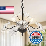 Luvkczc Black Chandelier,vintage Flower Glass Pendant Light Fixture,mid Century. Fixed Price $66.03.