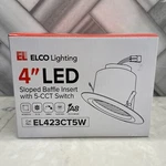 Elco El423ct5w El423ct5 4" Integrated 3000k Led Recessed Slope Baffle Trim. Fixed Price $59.95.