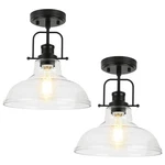 Wilon 2 Pack 11'' Semi Flush Mount Ceiling Light Fixture With Clear Glass Sha.... Fixed Price $106.98.