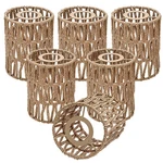 6 Pack Rattan Lamp Shade Small, Boho Mini Shades Replacement, Vintage Hangi. Fixed Price $86.76.