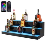 Vevor Led Lighted Liquor Bottle Display Bar Shelf Rf & App Control 30" 3-step. Fixed Price $155.99.