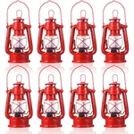 Hortsun 8 Pcs Inch Vintage Led Hurricane Lantern Metal Red Outdoor Battery. Fixed Price $113.03.