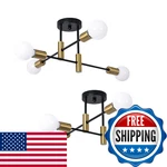 Garwarm 2 Pack 4-light Industrial Semi Flush Mount Sputnik Ceiling Light Fixture. Fixed Price $93.51.