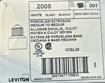 Leviton 2005 Porcelain Bulb Socket Extension, Medium To Base, New. Fixed Price $7.99.