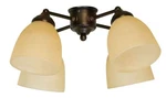 Craftmade 4 Light Universal Fan Kit In Oiled Bronze With Tea Stain Glass. Fixed Price $136.80.