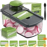 Ourokhome Mandolin Slicer For Kitchen Food, Hand Safe 6 Blades, Green. Fixed Price $40.99.
