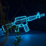 Gun M4 Neon Sign For Wall Decor Large (26.8"x10.6") With Smart Plug. Fixed Price $69.52.