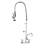 Industrial Sink Faucet, 44" Tall, 8" Apart, 12" Rotating Spout, Wall Mounted, Br. Fixed Price $202.58.