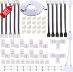 4 Pin Led Strip Connector Kit For 10mm 5050 Rgb 8 Type Diy Parts - Us. Fixed Price $24.95.