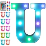 Foaky Colorful Led Letter Lights With Remote,marquee Light Up U, Color. Fixed Price $20.05.