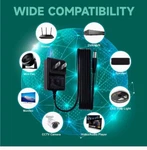 Oxzeewee Black 12-v 50/60hz 1.0a Ac Adapter W/ Extra Tips For Router Etc... Fixed Price $12.99.