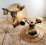 Set Antique 1920's Ceiling Light Fixtures Flush Mount Glass W/three Sockets 6". Fixed Price $94.99.