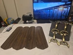 Lot 4 Reversible Wooden 20.5 Ceiling Fan Blades Metal Arms Hampton Bay Free Shi. Fixed Price $44.90.