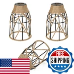 3 Pack Industrial Hemp Rope Pendant Lamp Shade, Small Vintage Boho Hanging Light. Fixed Price $50.36.