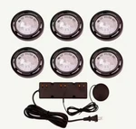 Commercial Electric 6-light Under Cabinet Puck Kit With 200-watt Touch Dimmer. Fixed Price $220.00.