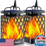 Tomcare Solar Lights Outdoor Flickering Flame Lantern, Hanging Decor, Pack Of 2. Fixed Price $47.38.
