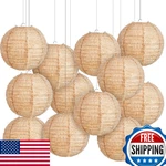 Hortsun 48 Burlap Print Paper Lanterns 8" Round Chinese Party Decorations. Fixed Price $80.21.