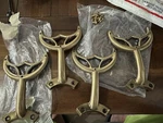 Antique Brass Hunter Original Ceiling Fan Blade Brackets With Screws 4. Fixed Price $100.00.