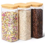 Comsaf 2 Qt Rectangle Glass Storage Containers With Lids, Jars Bam.... Fixed Price $53.59.