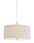Cal 60w X 3 Addison Linen Drum Pendant, Silver (fx-3628-1p) Medium,. Fixed Price $65.77.