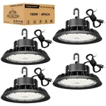 Jc-lgl Ufo Led High Bay Light 100w 4-pack, 14000lm Dimmable Shop Lights. Fixed Price $196.99.