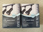 Two Hampton Bay 1-light Step Track Head Black Finish 1004 612 895,. Fixed Price $19.99.