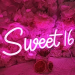 Sylhome Pink Sweet 16 Led Neon Light Sign Girls Bedroom Birthday Party Decor. Fixed Price $32.19.