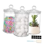 3 Pack Glass Apothecary Jars With Lids, 25oz Clear Bathroom Accessories. Fixed Price $41.05.