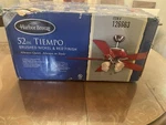 Harbor Breeze 52 Tiempo Indoor Ceiling Fan Brushed Nickel And Red. New In Box.. Fixed Price $150.00.