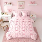 Erosebridal Pink Bow 7 Pcs Bedding Set King Girly Bowknot Comforter Sheets. Fixed Price $97.35.