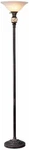 Antique Black Elegant Glass Bowl Shade Torchiere Floor Lamp 71"h. Fixed Price $125.50.