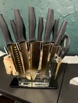 Knife Set Marco Almond Gold With Block Full 13 Piece Plus Block.. Fixed Price $34.99.