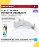 Satco S11894 - 6.5/8/9 Watt 4" Led Downlight Retrofit Cct Select (1, 2 Or 8 Pk). Fixed Price $136.49.