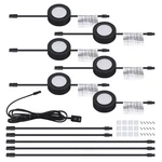 6-pack Wired Led Puck Lights 3000k, Plug-in/hardwired, Black, Recessed/surface. Fixed Price $65.20.