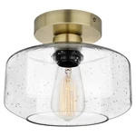 Sunrider Industrial Semi-flush Mount Ceiling Light Fixture, Seeded Glass Pendant. Fixed Price $64.78.