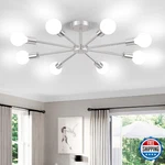 Lomoky 8-lights Brushed Nickel Semi Flush Mount Ceiling Light Fixture, Modern Sp. Fixed Price $85.48.