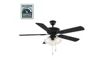 Hampton Bay Glendale Iii 52 In. Indoor Matte Black Ceiling Fan With Light New. Fixed Price $79.92.