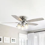 Parrot Uncle 52" Bangatore Chrome Flush Mount Ceiling Fan Light Kit Remote. Fixed Price $99.78.
