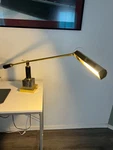 Vintage House Of Troy Granite Marble Brass Arm Piano Lamp Light Articulating. Fixed Price $250.00.