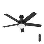 Hunter Fan 52 In Contemporary Matte Black Ceiling W Light Kit And Remote. Fixed Price $142.99.