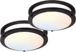 Hykolity 13 Inch Flush Mount Led Ceiling Light 5cct Dimmable 2 Pack Bronze. Fixed Price $54.00.
