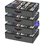 Onlyeasy Under Bed Shoe Storage Organizer For Closet, 4 Pack Fit 12x4 Pairs, .... Fixed Price $48.77.